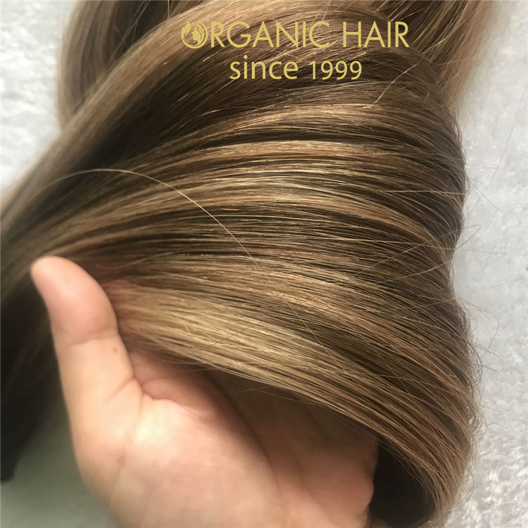 Custom balayage color hand tied weft full cuticle intact  C107